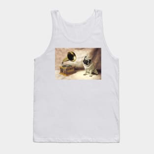 Pug Dog Grammaphone Tank Top